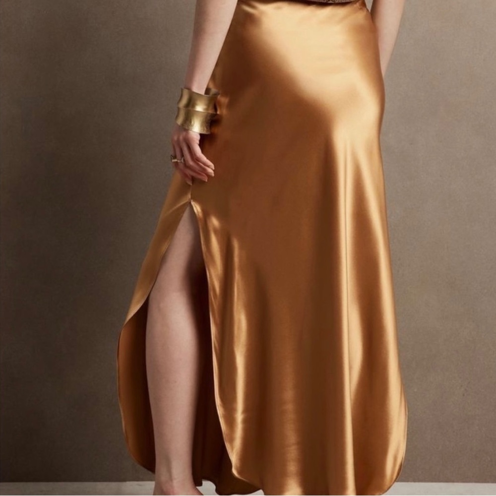 Banana Republic Gold Dreamer Silk Skirt